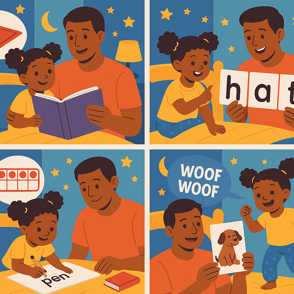 Story characters hopping from one sound to another